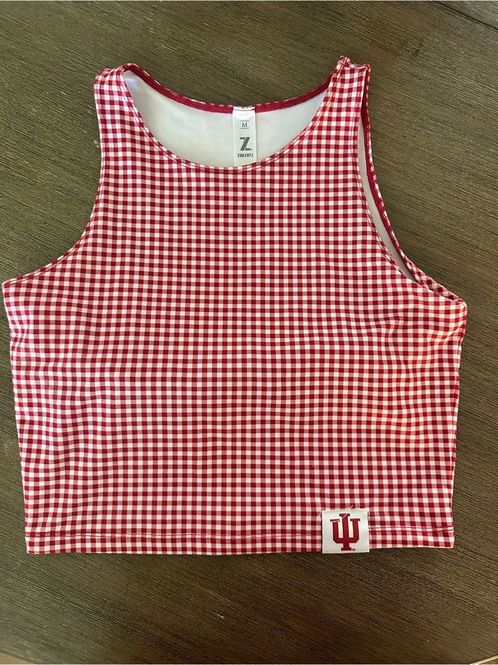 Indiana Cute Gingham Crop Tank Top